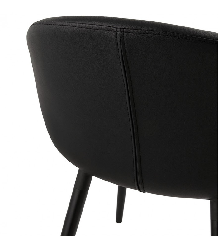 Fauteuil design noir en similicuir Henley