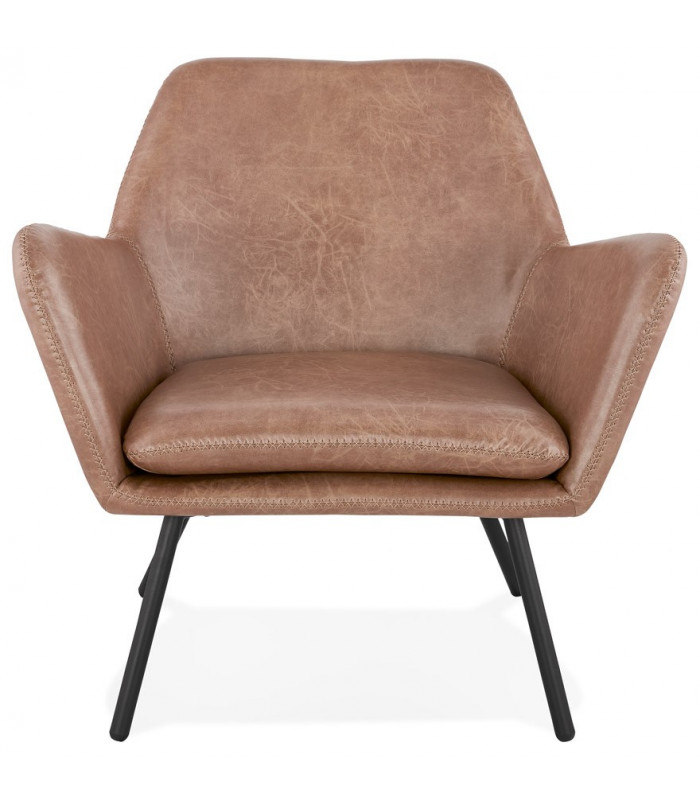 Fauteuil design marron en similicuir Grove