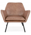 Fauteuil design marron en similicuir Grove