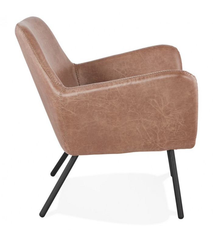 Fauteuil design marron en similicuir Grove