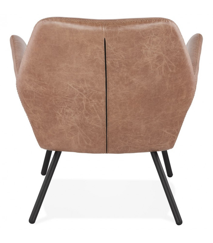 Fauteuil design marron en similicuir Grove