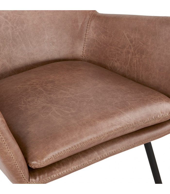 Fauteuil design marron en similicuir Grove