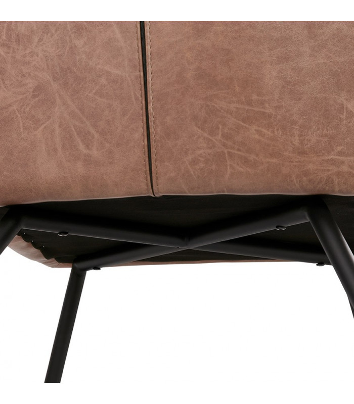 Fauteuil design marron en similicuir Grove