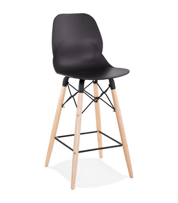 Tabouret de bar design noir en plastique Harewood Mini