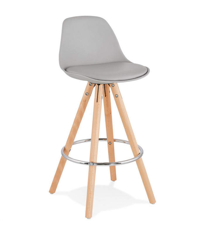 Tabouret de bar design gris en plastique Alassio Mini