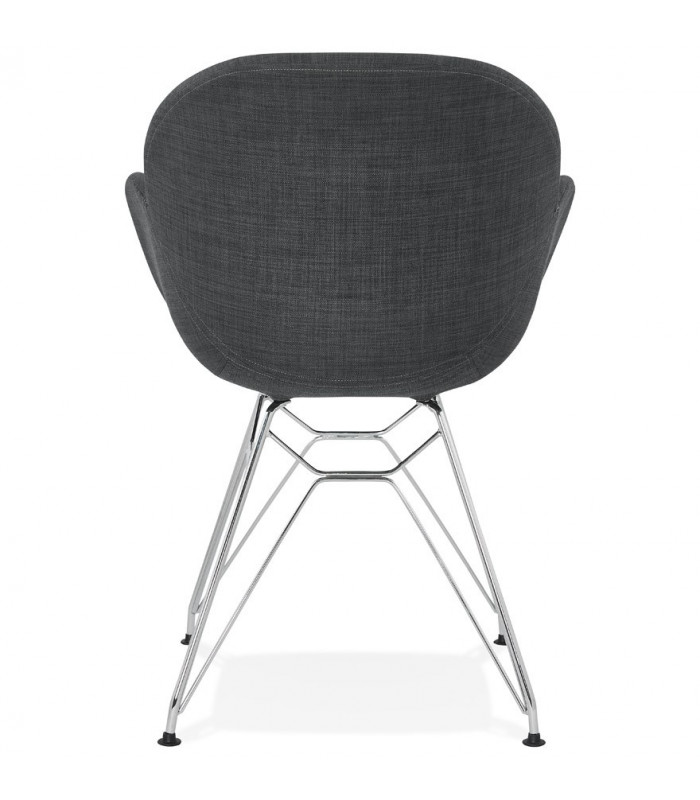 Fauteuil design gris foncé en tissu Agassi
