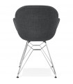 Fauteuil design gris foncé en tissu Agassi