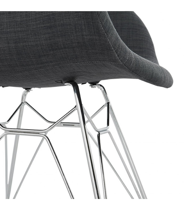Fauteuil design gris foncé en tissu Agassi