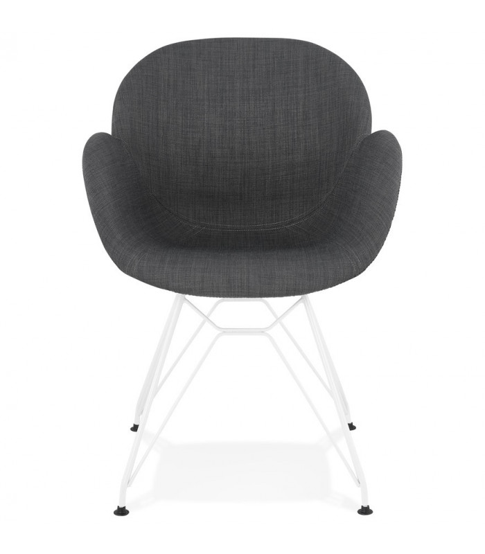 Fauteuil design gris foncé en tissu Gianna