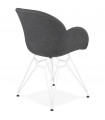 Fauteuil design gris foncé en tissu Gianna