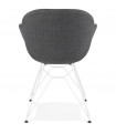 Fauteuil design gris foncé en tissu Gianna