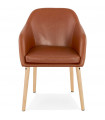 Fauteuil design marron en similicuir Hansen