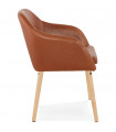 Fauteuil design marron en similicuir Hansen