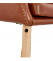 Fauteuil design marron en similicuir Hansen