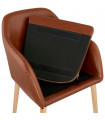 Fauteuil design marron en similicuir Hansen