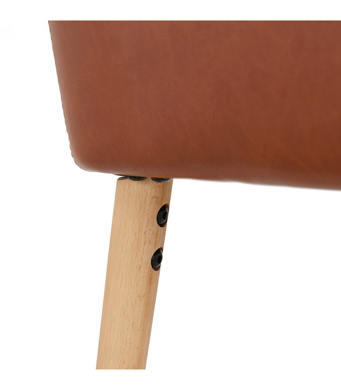 Fauteuil design marron en similicuir Hansen