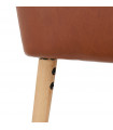 Fauteuil design marron en similicuir Hansen