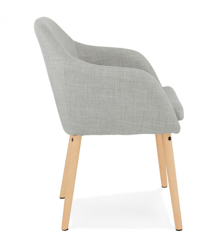 Fauteuil design gris en tissu Ikos
