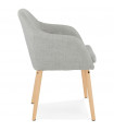 Fauteuil design gris en tissu Ikos