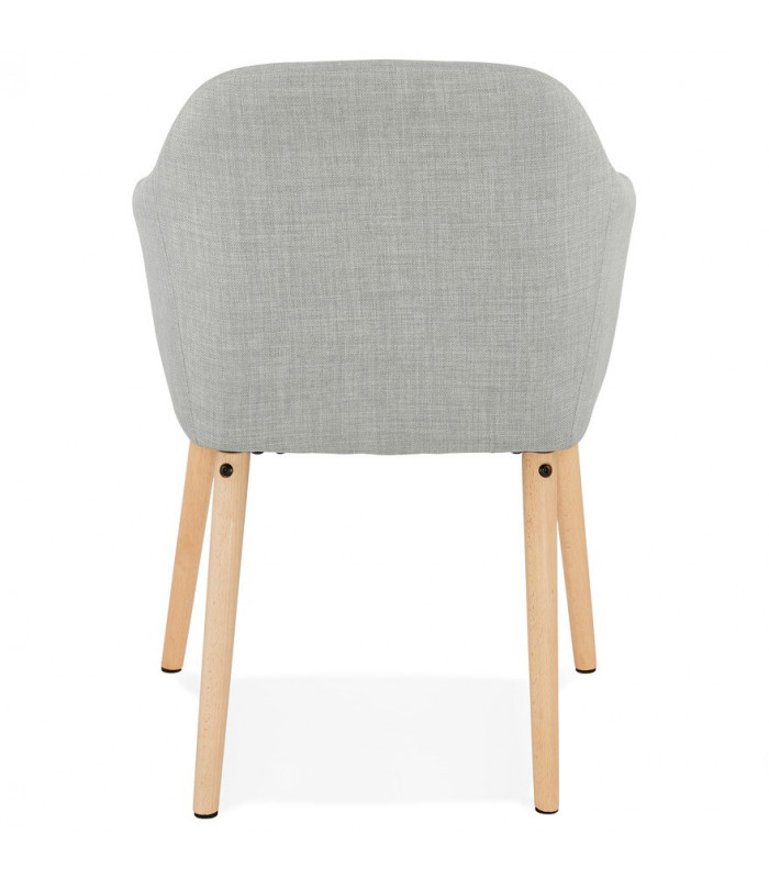Fauteuil design gris en tissu Ikos