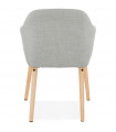 Fauteuil design gris en tissu Ikos