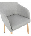 Fauteuil design gris en tissu Ikos