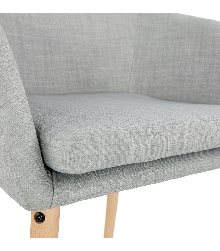 Fauteuil design gris en tissu Ikos