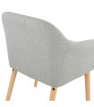 Fauteuil design gris en tissu Ikos