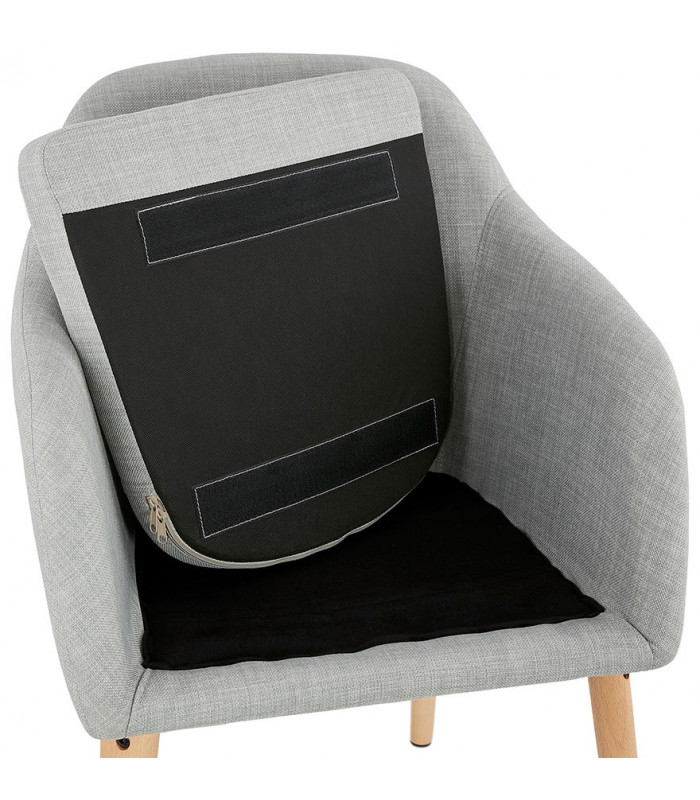 Fauteuil design gris en tissu Ikos