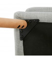Fauteuil design gris en tissu Ikos