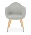 Fauteuil design gris en tissu Glimpse