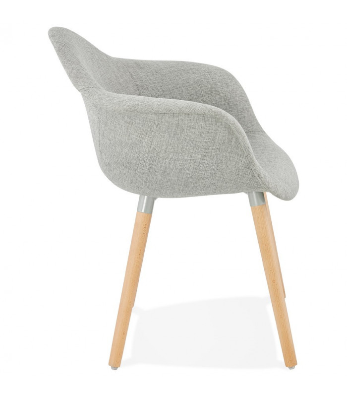 Fauteuil design gris en tissu Glimpse