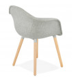Fauteuil design gris en tissu Glimpse