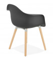 Fauteuil design noir en plastique Britton