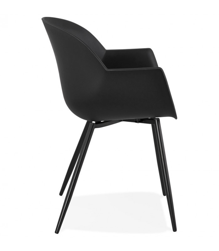 Fauteuil design noir en plastique Nadina