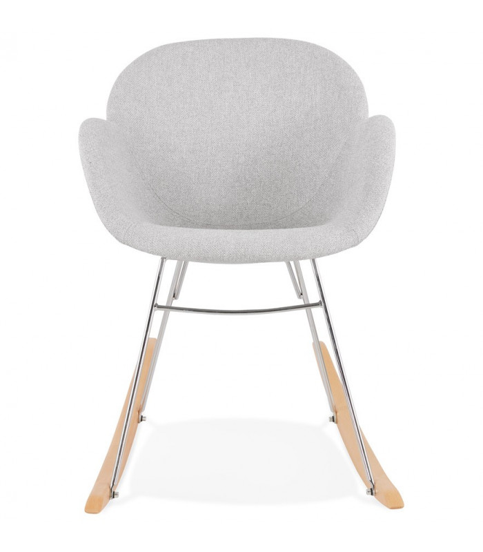 Fauteuil design gris clair en tissu Ozias
