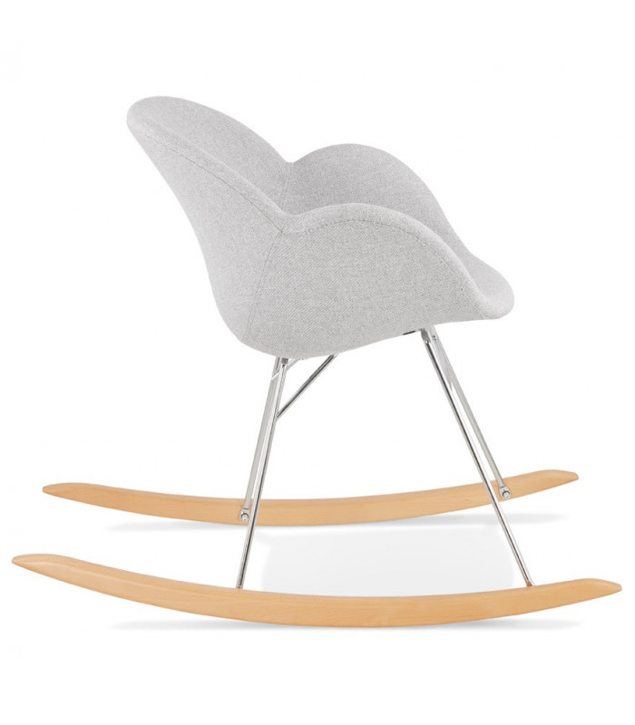 Fauteuil design gris clair en tissu Ozias