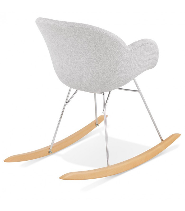 Fauteuil design gris clair en tissu Ozias
