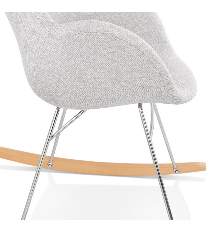 Fauteuil design gris clair en tissu Ozias