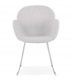 Fauteuil design gris clair en tissu Ortona