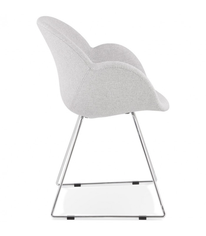 Fauteuil design gris clair en tissu Ortona