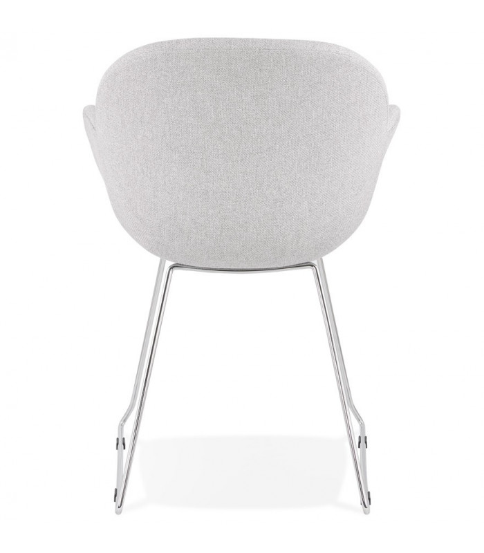 Fauteuil design gris clair en tissu Ortona