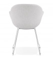 Fauteuil design gris clair en tissu Ortona