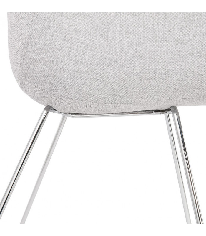 Fauteuil design gris clair en tissu Ortona