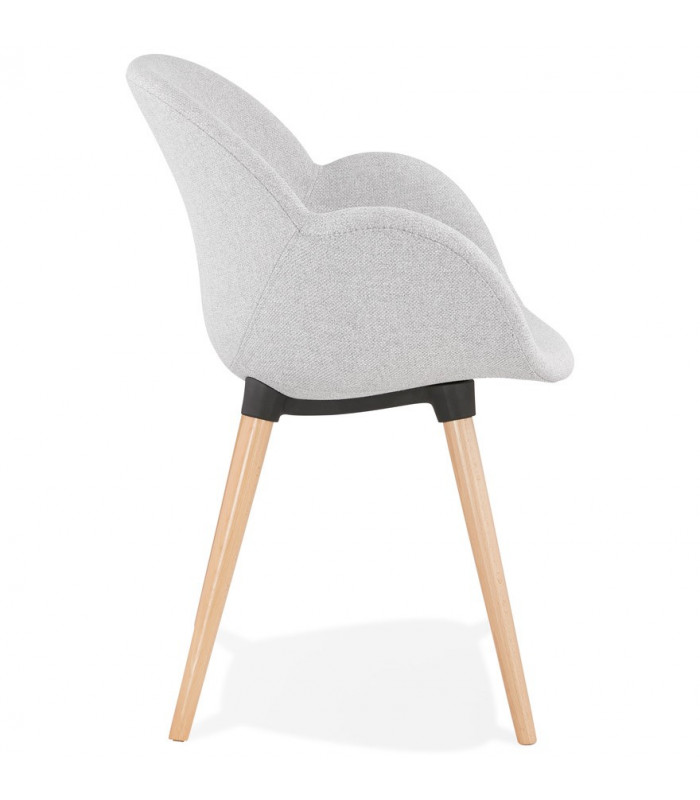 Fauteuil design gris clair en tissu Marcella