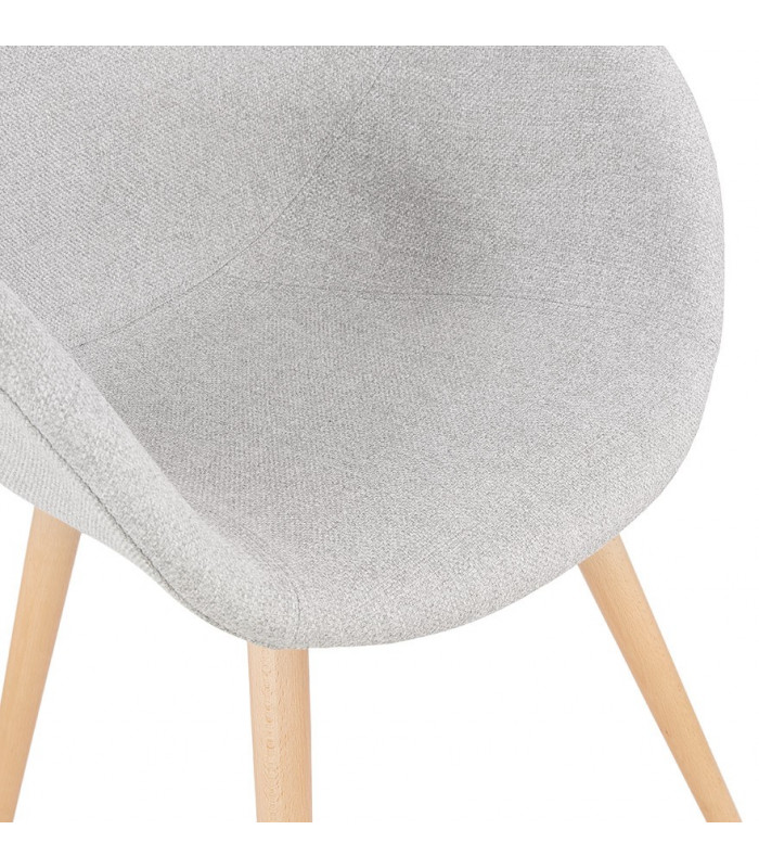 Fauteuil design gris clair en tissu Marcella