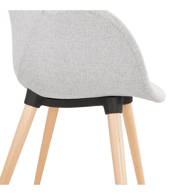 Fauteuil design gris clair en tissu Marcella