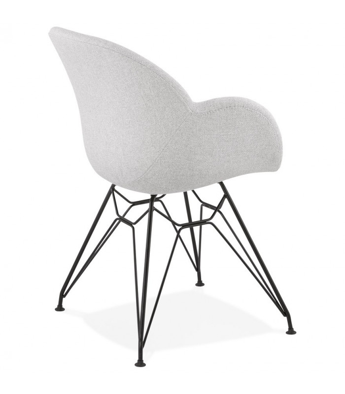 Fauteuil design gris clair en tissu Concord
