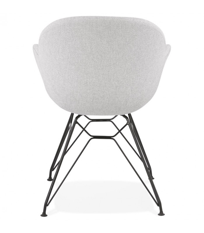Fauteuil design gris clair en tissu Concord