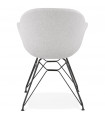 Fauteuil design gris clair en tissu Concord